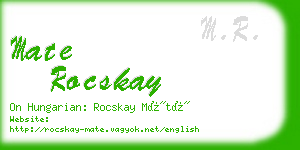 mate rocskay business card